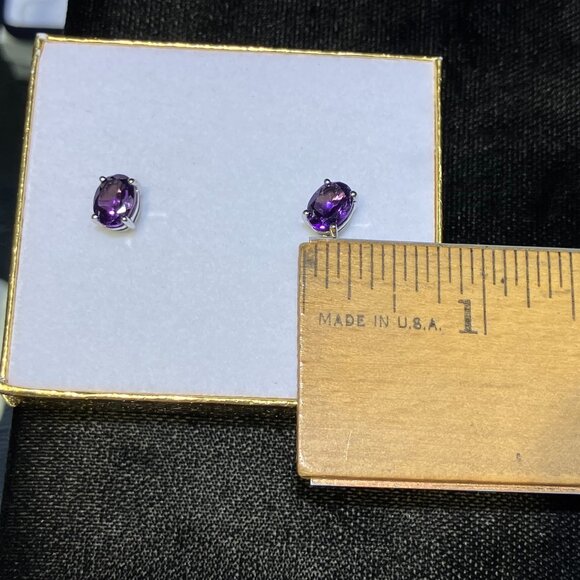 Amethyst White Gold Earrings - Picture 3 of 7